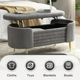 thumbnail image 5 of Tabaray 45.3” Storage Ottoman Bench with Lift Top Design, Modern End of Bed Bench with Upholstered Sherpa Fabric, Toy Storage Bench for Bedroom, Living Room (Grey), 5 of 14