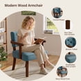 thumbnail image 4 of IINNOV ZBOM Mid-Century Modern Style Solid Wood Frame Decorative Chair, Fabric Upholstered Armchair, Living Room Decorative Chair (Set of 2), 4 of 7