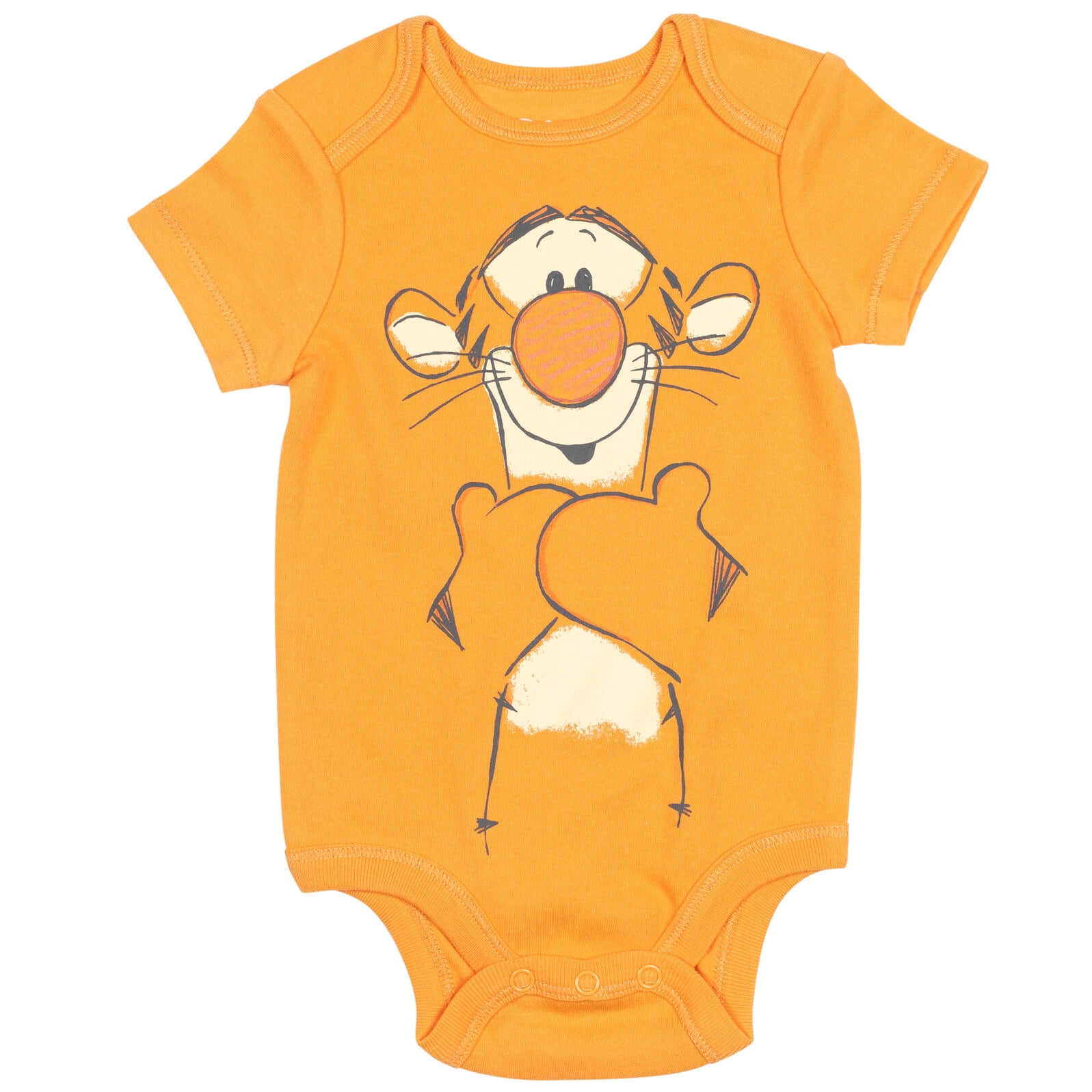 Disney Classics Baby Boy or Girl 5-Pack One Piece Bodysuits Orange Yellow Grey