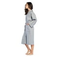 thumbnail image 4 of Turquaz Linen Lightweight Long Waffle Kimono Spa Robe for Women (One Size, Gray), 4 of 5