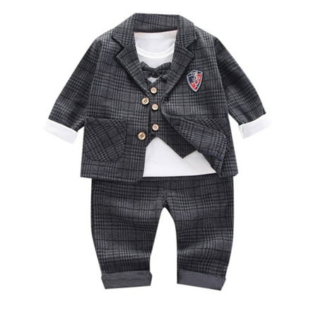 

Toddler Girls Outfits Casual Outfits Boys Casual Jackets Coat Long Sleeve Shirt Pants Suit Outerwear 3Pcs Gentleman Suit Set Fall Girls Clothings 3 Years-4 Years