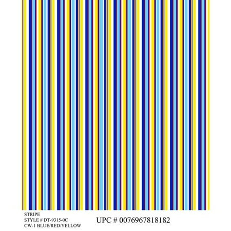 David Textiles, Inc. Fireman Stripe, Yellow/Blue/Red, 1yd