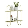 thumbnail image 5 of Danya B. Two-Tier Warm Gold Metal Hanging Bracket Wall Mounted Shelf, 5 of 11