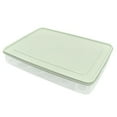 thumbnail image 1 of Egg Holder Plastic 24 Slots Egg Organizer Anti-slip Kitchen Storage Container with Cap, Light Green, 1 of 8