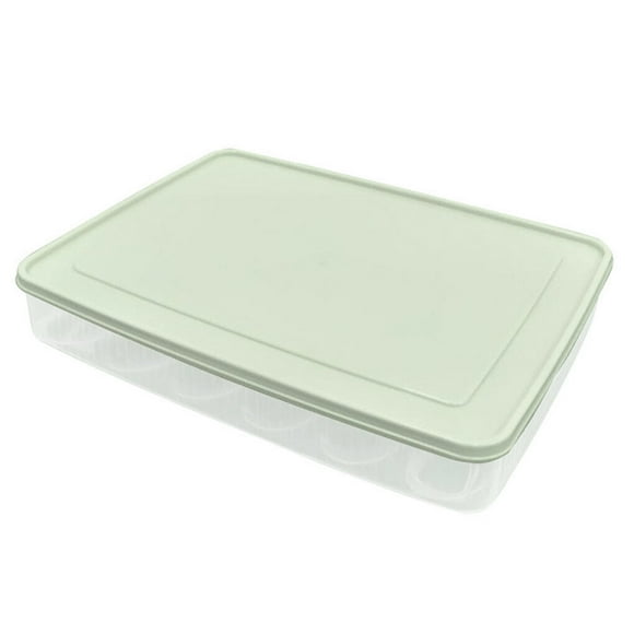 Toystoory Soporte para huevos Dido, organizador de huevos de plástico con 24 ranuras, contenedor de almacenamiento de cocina antideslizante con tapa Organizadores de utensilios de cocina verde claro Toystoory HA003442-01