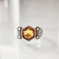 thumbnail image 6 of Hexagon Citrine Ring, 925 Sterling Silver Oxidized, Women Ring, Natural Citrine, November Birthstone, Christmas, Thanksgiving, Tiny Dainty Ring, Handmade, Statement Jewelry, Wedding, Anniversary Gift, 6 of 8