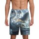 thumbnail image 1 of Balery Fantasy Swan Yacht Design Pantalones cortos de pijama de punto de algodón para hombre con cinturilla y bolsillos-3X-Large, 1 of 6