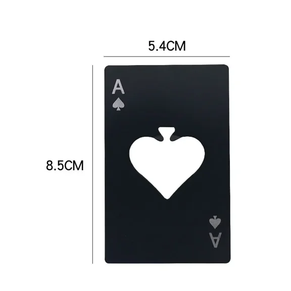 1Pcs Creative Poker Shaped Bottle Can Opener Stainless Steel Credit Card Size Bar Restaurant Beer Metal Opening Tool Gift