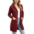 thumbnail image 5 of Naotn Plus Size Hooded Cardigan Sweaters for Women Trendy Fall Open Front Long‑Sleeve Cable Knit Loose Fit Tops with Side Pockets, 5 of 9