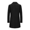 thumbnail image 3 of MELDVDIB Men's Winter Warm Wool Overcoat Long Sleeve Lapel Collar Double Breasted Pea Coats Fashion Solid Color Casual Trench Coat, 3 of 7