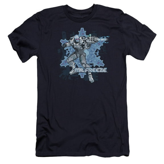 Batman Mr Freeze Premium Canvas T-Shirt Adult Slim Fit 30/1 Navy
