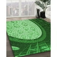 thumbnail image 3 of Ahgly Company Machine Washable Indoor Round Transitional Deep Emerald Green Area Rugs, 4' Round, 3 of 7