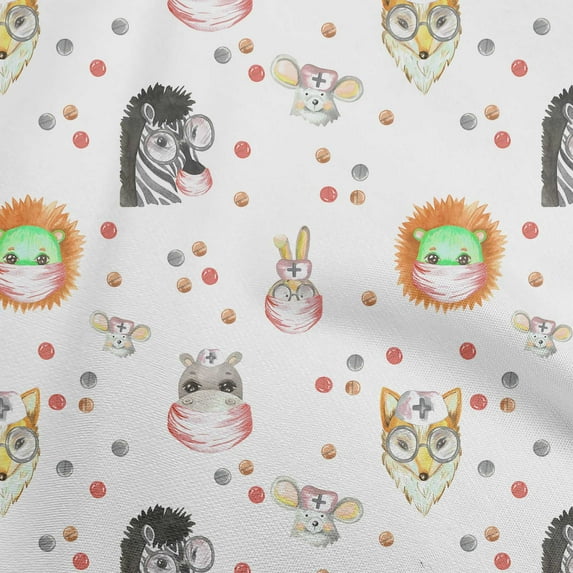 oneOone Cotton Jersey Orange Fabric Animals Fabric For Sewing Printed Craft Fabric By The Yard 58 Inch Wide