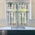 thumbnail image 3 of Kitchen Curtains 36 Inch Short - 3 Panel Set, Hawaiian Sea Turtle Ocean Design, Tropical Underwater Marine Life Print, Rod Pocket Window Curtain, Easy Wash, 3 of 6