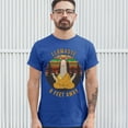 thumbnail image 3 of Tee Hunt Llamaste 6 Feet Away T-Shirt Meditating Social Distancing Llama Men's Tee, Blue, XX-Large, 3 of 5