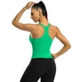 thumbnail image 5 of Charmo Women's Scoop Neck Ribbed Tank Tops Slim Straps Cropped Tops Built in Bra, 5 of 6