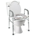 thumbnail image 3 of Raised Toilet Seat with Handles for Seniors, Adjustable Height Frame Toilet Seat Riser for Elderly and Disabled, Portable Toilet Chair Supports Up to 350lbs, Gray, 3 of 7