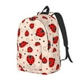 thumbnail image 4 of Hirioo Red Ladybug Canvas Backpack, Durable Travel Backpack with Multiple Compartments,Large Capacity, Backpack for School, Hiking, Work, 4 of 7