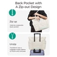 thumbnail image 3 of BAGSMART Crush Tote Bag for Women, 20L Puffer Work Tote with Zipper, Travel Essentials Quilted Nurse Hospital Bag, Cream, 3 of 7