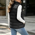 thumbnail image 6 of Womens Puffer Vest Lightweight Zipper Cropped Vest Jackets Sleeveless Stand Collar Winter down Jacket Packable Outdoor Travel Outerwears, 6 of 7