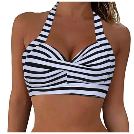 eczipvz Women Swimwears Lace Up Swimwear Tops Underwire Full Coverage Bikini Top Push Up Swim Crop Top Tie Back Bathing Suit Tops Grey 2XL