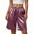 thumbnail image 2 of Bixock Silk Pajamas Shorts for Women Plus Size Loungewear Shorts High Elastic Waist Sleep Shorts Loose Thin Breathable Casual Indoor Homewear Sleepwear Trousers Women Clothings, 2 of 5