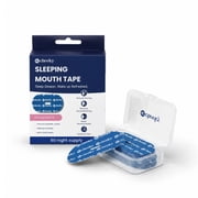 Cheeky Mouth Tape for Sleeping with Travel Case, Breathable Cotton Strips, Blue, 60 Count