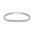 thumbnail image 1 of Sterling Silver 925 DEVATA Bali Polished Finish 5mm Double Wheat Oval Chain Bracelet DVK5865APD (Size 7.0"), 1 of 5