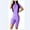 Purple, variant on KOMOO Women 2PCS Sport Set Short Sleeve Tee High Waist Elastic Shorts Slim Yoga Workout Outfits