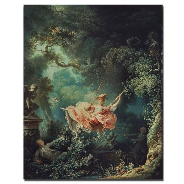 Famous Rococo Canvas Painting The Swing by Fragonard Poster And Print Wall Art Pictures50 x 70 cm (without frame)