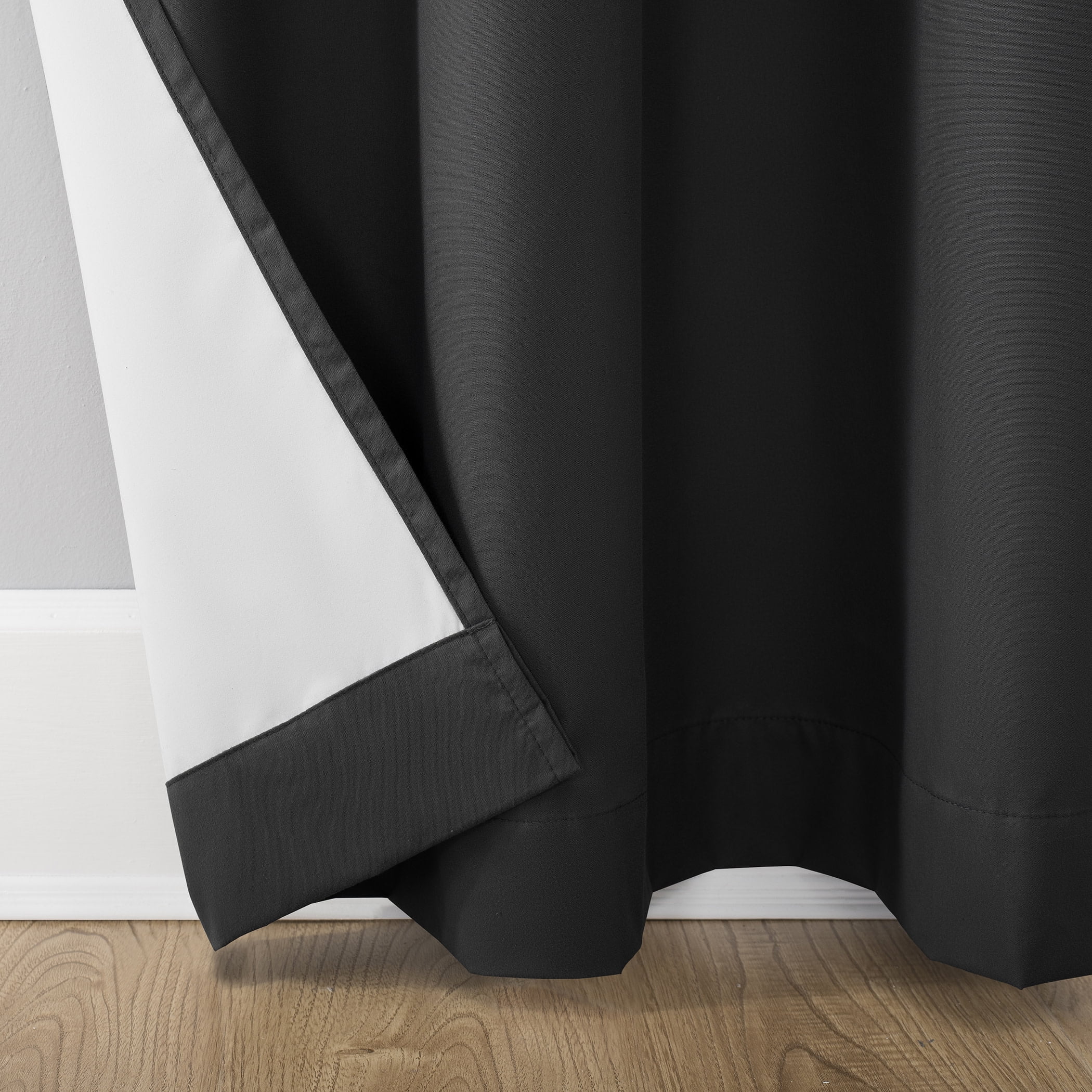 Sun Zero Cyrus Thermal 100% Blackout Grommet Curtain Panel, 40"X84", Charcoal