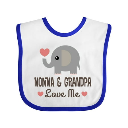 

Inktastic Nonna and Grandpa Love Me Gift Baby Boy or Baby Girl Bib