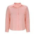 thumbnail image 5 of Atogsazn Women's Linen Button Down Shirts Casual Long Sleeve Shirt Loose Tops Outfit Fashion with Pockets Pink S, 5 of 6
