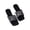Shoes # Black, variant on Flat Sandals for Women Open Toe Square Design Criss Cross Straps Sparkly Rhinestone Bling Slip On Slides Casual Summer Beach Evening Party Footwear