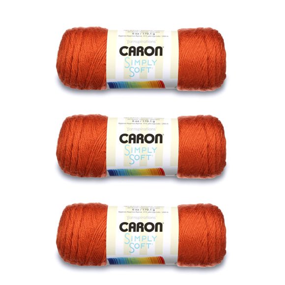 Hilo Caron Simply Soft Pumpkin 170 g / 215 m Acrílico Paquete de 3