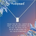 thumbnail image 2 of Anavia Bridesmaid Proposal Necklace, Will You Be My Bridesmaid, Bridal Party Gift Card Jewelry Necklace-[Silver Cube, Blue-Orange Gift Card], 2 of 3