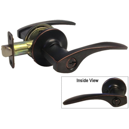 Dark Oil Rubbed Bronze Entrance Handle Lever Keyed Entry Style 836dbr