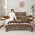 thumbnail image 4 of Manfei Tribal Sheep Skeleton Full Size Comforter Sets, Brown Boho Aztec Bedding Comforter Set, Hippie Stars Moon Galaxy Reversible Bedding Sets, Lightweight Room Decor, 3 Pieces, 4 of 8