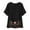 Black, variant on Feancey Linen Tops for Women Vintage Floral Printed Summer T Shirts Short Sleeve Casual Round Neck Blouse Beach Vacation Loose Tee Top On Sale Black XL