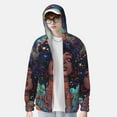 thumbnail image 4 of Goofa Cosmic Garden Woman Portrait Printed Women's UPF 50+ Sun Protection Hoodie Jacket Lightweight Long Sleeve Sun Shirt for Women with Pocket Hiking Outdoor-3X-Large, 4 of 9