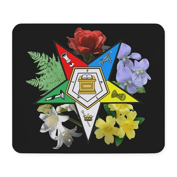 CafePress - Eastern Star Floral Emblem Mousepad - Non-slip Rubber Mousepad, Gaming Mouse Pad