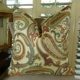 thumbnail image 1 of Thomas Collection Red Cream Blue Paisley Throw Pillow - 11064, 1 of 4