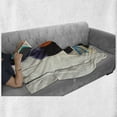 thumbnail image 6 of Indie Soft Flannel Fleece Throw Blanket, Gramophone Records and Old Audio Cassettes on Wooden Table Nostalgia Music, Cozy Plush for Indoor and Outdoor Use, 70" x 90", Blue Orange Black, by Ambesonne, 6 of 6