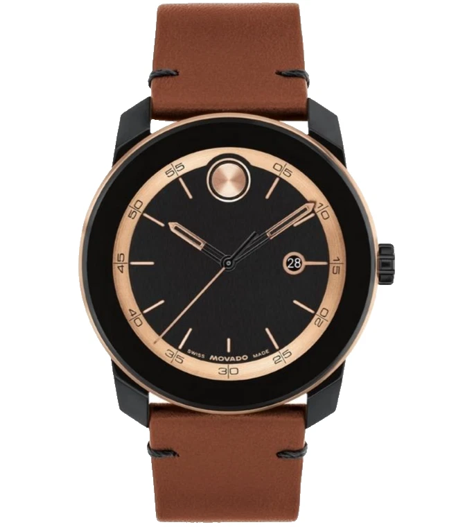 Movado Bold 42mm Men's Watch, Black Dial, TR90/Stainless Steel