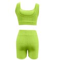 thumbnail image 3 of CheerKidz Women's Summer Ribbed Crop Tank and High Waist Shorts Set Fashion Seamless Design Straight Pants Outfits Set for Yoga and Casual Activities, 3 of 5