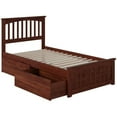 thumbnail image 4 of Leo & Lacey Contemporary/Modern Hardwood Storage Platform Bed, Twin-XL, Walnut, 4 of 5