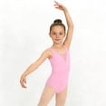 thumbnail image 2 of Girls Ballet Leotard Tank Top V-Neck Mesh Nylon Spandex Gymnastics Dancewear for Kids Pink,Size 14-15 T, 2 of 6