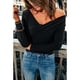 thumbnail image 5 of Top de manga larga con cuello en V, camiseta suave y cómoda para mujer, transpirable, para compras en casa, oficina al aire libre, 5 of 8
