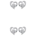 thumbnail image 3 of Minnieouse 1 par de pendientes de mujer con diamantes de imitación de pata, pendientes de tuerca adorables portátiles para fiesta, regalo de Blanco 2piezas, 3 of 6