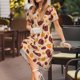 thumbnail image 3 of Balery Thanksgiving Turkey and Pumpkin Vestidos sueltos de manga corta para mujer, vestidos de verano 2025, vestidos casuales de corte A con vuelo., 3 of 6